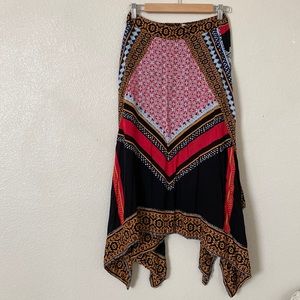 Free People multi pattern long skirt